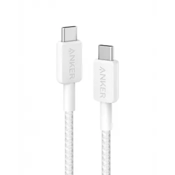 Anker Innovations 322 USB-C į USB-C laidas, nailoninis, 0,9 m, 60 W, baltas - Laidas, skaitmeninis/duomenų (A81F5G21)