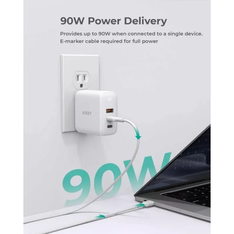 AUKEY PA-B6S Balta Omnia Mix GaN itin greitas sieninis įkroviklis