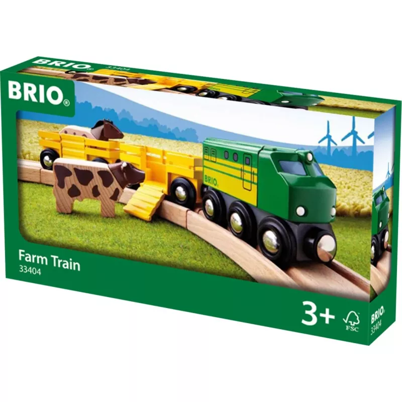 Traukinys Ravensburger BRIO Farm Train 33404 – kaimo tematikos, įvairiaspalvis, tinka nuo 0,3 iki 99 metų
