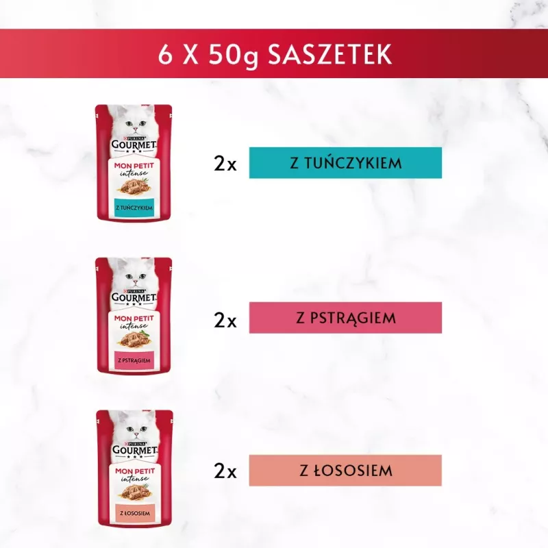 GOURMET Mon Petit Fish Mix - šlapias kačių ėdalas - 6 x 50 g