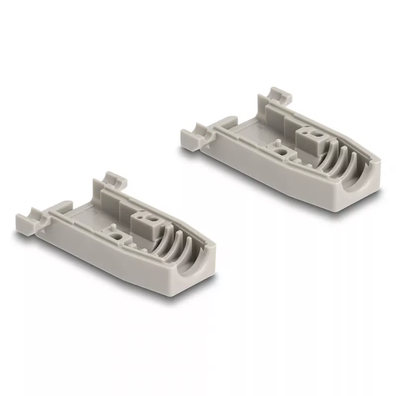 Kabelio gaubtas DELOCK D-Sub plastikinis korpusas 9 kontaktų vyriškam/moteriškam jungčiui su guminiais tarpikliais, pilkas, 31,2×47,9×16,6 mm