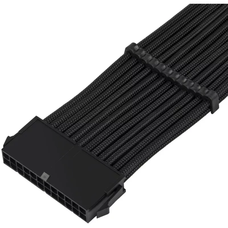 SilverStone PP07E - Maitinimo ilginimo kabelis - ATX, 24 kontaktų (moteriškas) į ATX, 24 kontaktų (vyriškas) - 30 cm - Juodas