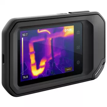 FLIR C3-X termovizinė kamera juoda 1800 mAh Vanadium Oxide Uncooled FPA įmontuotas ekranas 128 x 96 pikselių LCD 640 x 480 pikselių