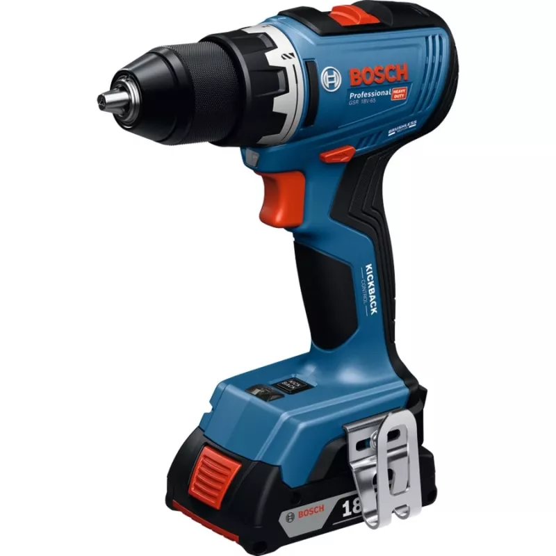Gręžtuvas-suktuvas Bosch GSR 18V-65 su 2x 4.0Ah akumuliatoriais