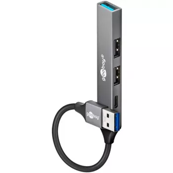 Goobay Slim 4 prievadų USB šakotuvas, USB-A į USB-C™/USB-A, USB 3.2 (74458)