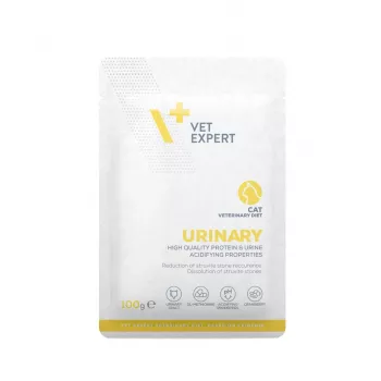 Šlapias veterinarinis ėdalas katėms VETEXPERT Urinary, paukštiena, pakelis 100 g, suaugusioms, be cukraus ir konservantų
