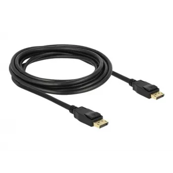 Delock DisplayPort kabelis – DisplayPort (vyriškas) į DisplayPort (vyrišką) – 3 m – su užraktu – juodas