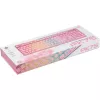 Deltaco GAM-021-RGB-P-DE – pilno dydžio (100%) USB membraninė klaviatūra, QWERTZ išdėstymas, rožinė