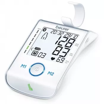 Beurer BM85 Viršutinės rankos kraujospūdžio matuoklis su patentuotu poilsio indikatoriumi tikslumui, programėlės ryšiu su sertifikuota duomenų apsauga, ličio baterija