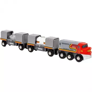 Traukinys BRIO World Santa Fe Train Trains of the World įvairiaspalvis