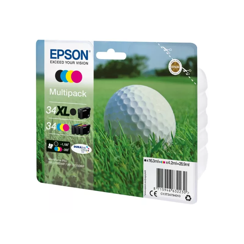 Originalus Epson rašalo kasetės rinkinys T3479 (34XL) – juoda, geltona, žydra, raudona (4 vnt.)