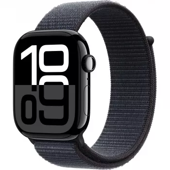 Apple Watch S10 Diamantschwarz Aliuminis Sport Loop Tinte GPS + Cellular 46mm MWY53QF/A 2024