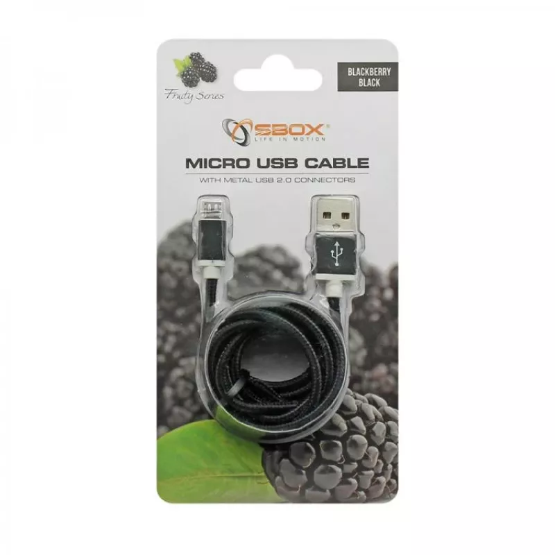 Sbox USB->Micro USB M/M 1,5m USB-10315B juoda
