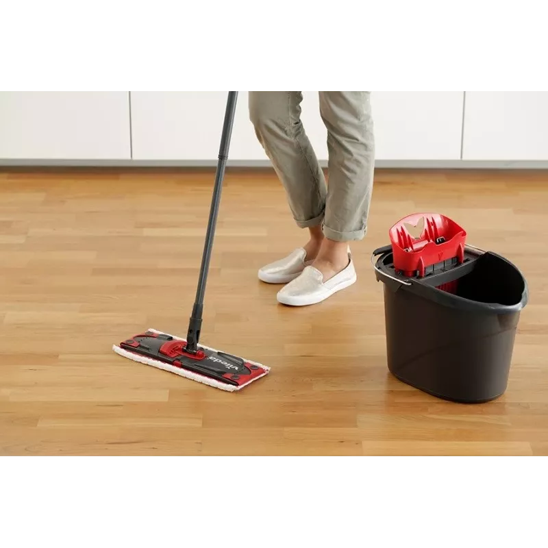 VILEDA Ultramax XL Box šluota su mikropluošto antgaliu, 360° sukama galvutė, sulankstoma, kietoms grindims