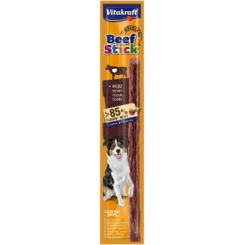 Vitakraft Beef Stick Beef Hearts šunų skanėstas 12 g – vienos porcijos treniruočių užkandis su jautienos skoniu, baltymai 30%