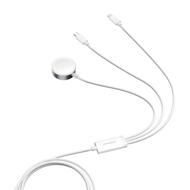 Magnetinis kroviklis Joyroom S-IW008 Lightning USB-C 5V 1,2 m balta viela