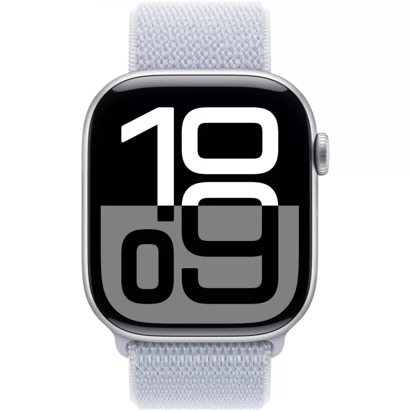 APPLE Watch Series 10 GPS 46mm sidabrinis aliuminio korpusas su Blue Cloud sportine kilpa