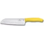 Virtuvinis peilis Victorinox Swiss Classic Santokumesser 17 cm geltonas