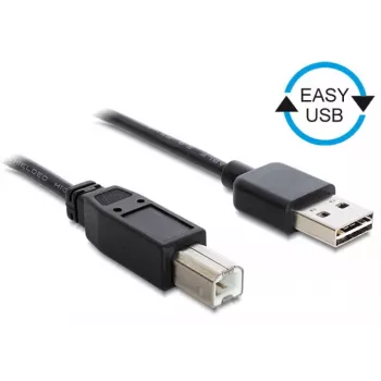 USB laidas DeLOCK 1m USB 2.0 A - B vyras/vyras juodas