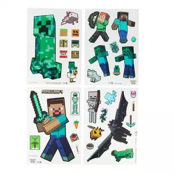 Paladone Minecraft PP13105MCF lipnūs langų lipdukai – daugkartiniai dekoratyviniai lipdukai langams ir lygiems paviršiams