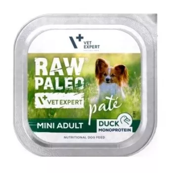 Šlapias šunų ėdalas VETEXPERT RAW PALEO Pâte Mini Adult Antis 150 g