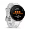 Išmanusis laikrodis GARMIN Forerunner 165 – GPS, AMOLED 1,2 colio, 4 GB, 5 ATM, 11 dienų baterija, pilkas korpusas, baltas dirželis
