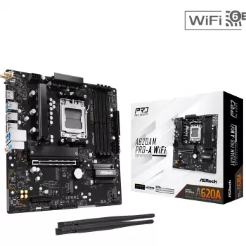 Motininė plokštė ASRock A620AM Pro-A WiFi AM5 mATX