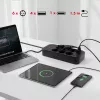 Maitinimo blokas MACLEAN MCE389 B — 6 lizdai, 4×USB-A + 1×USB-C, 110–240V, 2,1A, 2500W, 1,5 m laidas, juodas