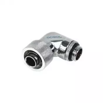 Alphacool HF 16/10 įsukama jungtis 90° pasukama G1/4 - chromuota (17080)