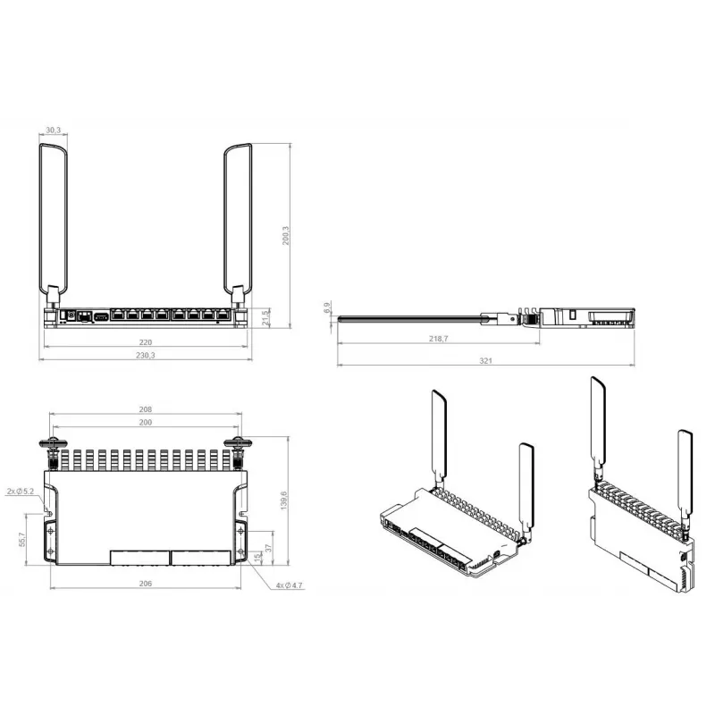 Mikrotik L009UiGS-2HaxD-IN belaidis maršrutizatorius Gigabit Ethernet vienos juostos (2,4 GHz) raudonas