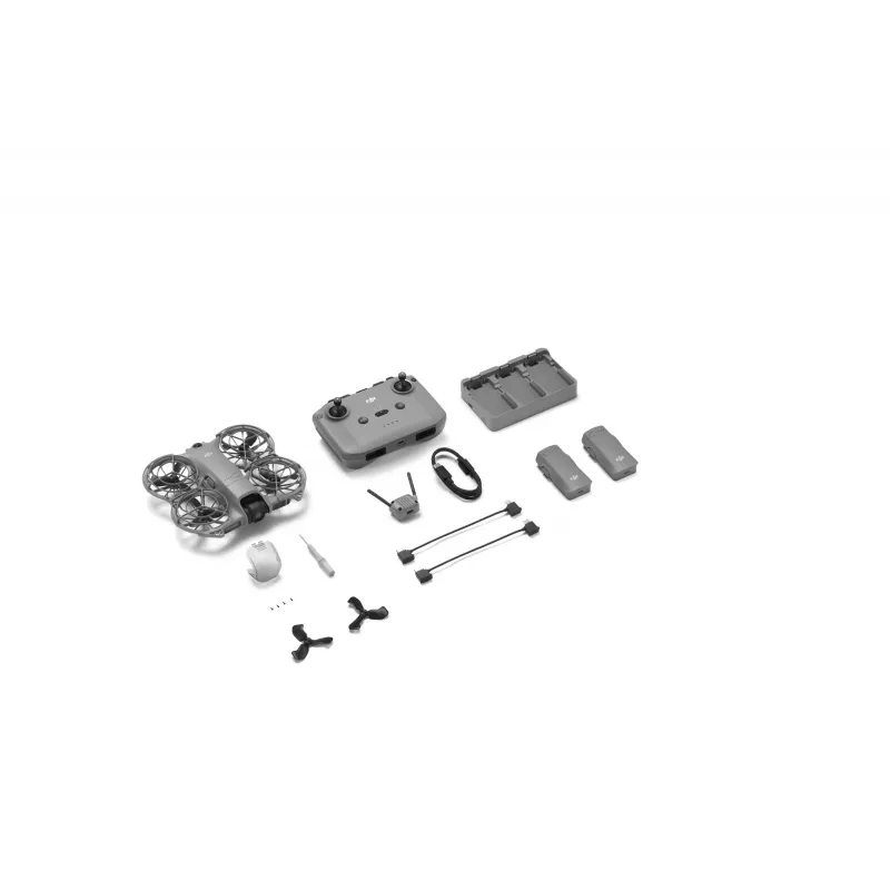 Dronas DJI Neo 2 Fly More Combo – 4 rotoriai, 12 MP kamera, 2688×1512 vaizdo įrašas, 1606 mAh baterija, 49 GB vidinė atmintis, juoda/pilka