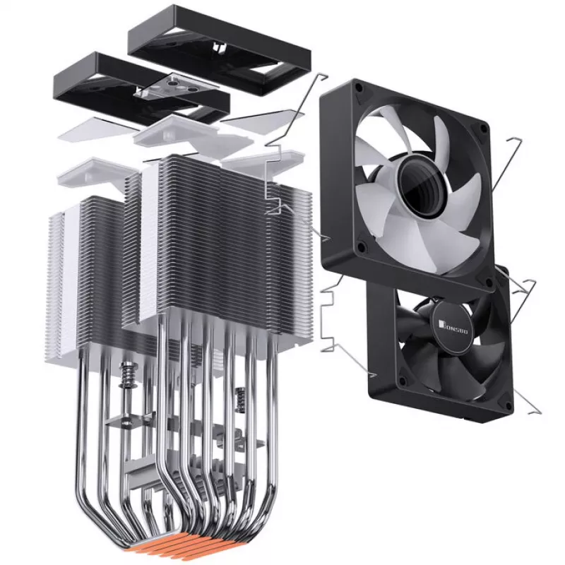 CPU aušintuvas Jonsbo CR-1400 DV2 su 120 mm ventiliatoriumi, juodas