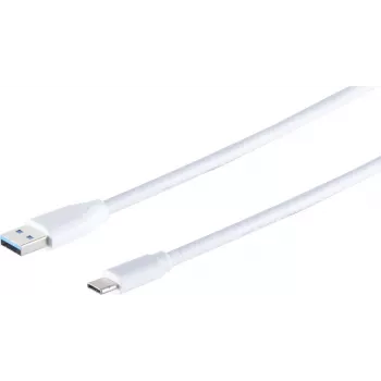 USB laidas S/CONN 13-31186 1,8 m USB A į USB C 5 Gbit/s Baltas