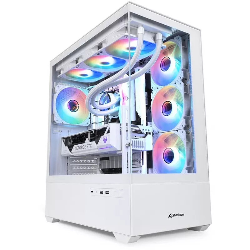 PC korpusas Sharkoon AK6 RGB, ATX, baltas