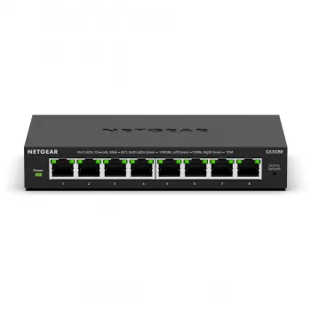 NETGEAR GS308E valdomas L2/L3 gigabitinės eterneto (10/100/1000) jungiklis, juodas