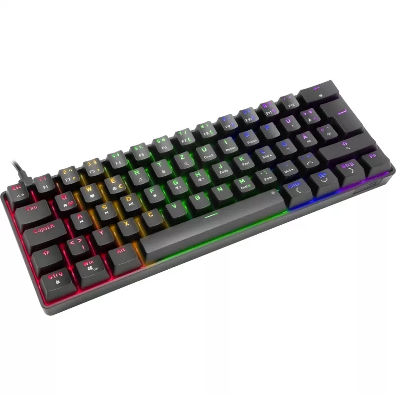 Mechaninė žaidimų klaviatūra Speedlink ATMOS RGB – kompaktiškas išdėstymas, RGB foninis apšvietimas