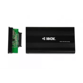 Išorinis HDD dėklas IBOX HD-02 Juodas 2,5 colio SATA diskams, USB 3.2 Gen 1 (Type-A), vieno disko, metalinis