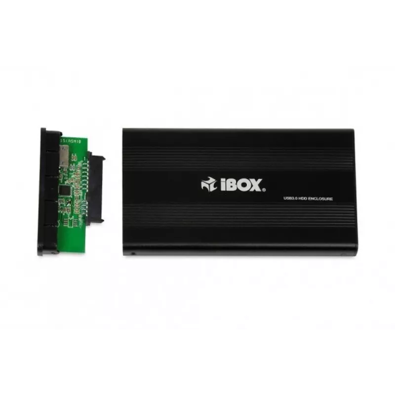 iBOX HD-02 išorinė dėžutė 2,5 colio SATA diskams, USB 3.0, aliuminis, juoda