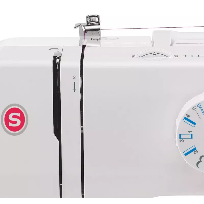 SINGER automatinė siuvimo mašina Promise 1412 – elektrinė, 12 siūlių, sukamoji reguliavimo rankenėlė, balta