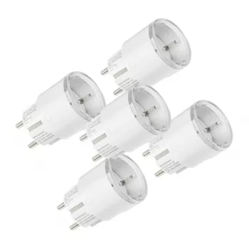 Išmaniųjų kištukinių lizdų rinkinys Shelly Plug S MTR Gen3 – 5 vnt., 12A, baltas