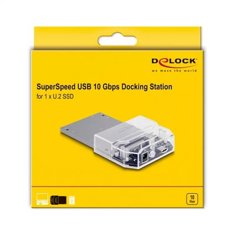 DeLOCK USB Type-C dokavimo stotelė, skirta 1 x U.2 SSD, juoda