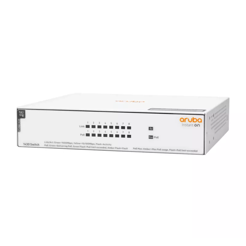 HPE Aruba Networking Instant On 8 portų Gigabit CL4 PoE 6 jungiklis
