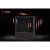 PC korpusas SAVIO Noctis Flow RGB — Cube, ATX/Mini-ITX, 3x 120 mm priekiniai ventiliatoriai, grūdintas stiklas, maks. GPU 35 cm