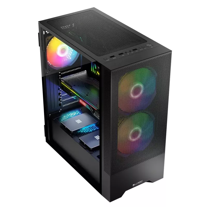 Korpusas Logic ARYA ARGB MINIDI USB 3.0 Juodas