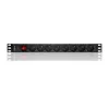 Qoltec 53996 Maitinimo juosta RACK 19 | 1U | 16A | PDU | 8x FRENCH | 2m