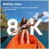 Veiksmo kamera Insta360 Ace Pro 2 – 50 MP, 8K itin didelė raiška (7680×3272), 1/1,3 colio sensorius, iki 240 kadrų/s, įmontuotas ekranas, Wi‑Fi, MicroSD, 177,7 g, Juoda