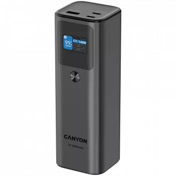 Canyon PB-2010 Powerbankas - Li-Pol - 27 000 mAh - Skaitmeninis Ekranas - 2xUSB-C + 1xUSB-A - 140W