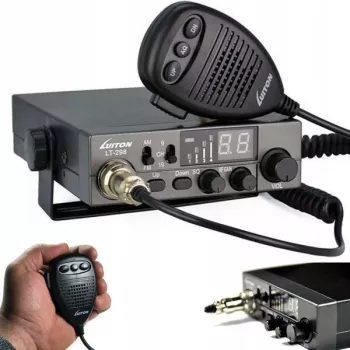 Luiton LT-298 ASQ AM/FM CB radijo imtuvas su automobiliniu kištuku, juodas