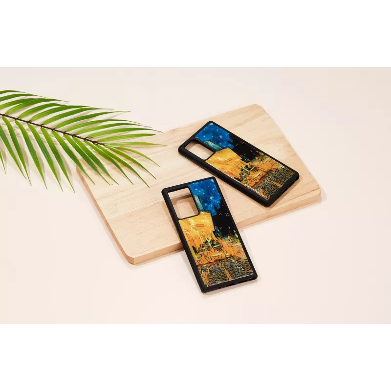 Telefono dėklas iKins Samsung Galaxy Note 20 Ultra — juodas kavinės terasos dizainas