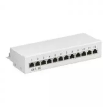 Wentronic Goobay CAT 5e Mini / Stalo skydelis, 12 prievadų, pilkas - STP ekranuotas (93041)